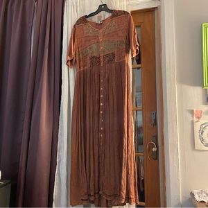 Vintage 90s M.P.H. Long Embroidered Gauzy Maxi Dress